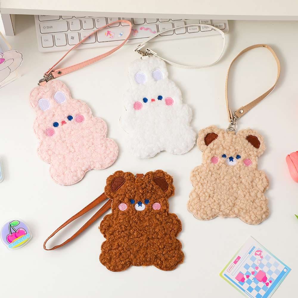 コインケース  もこもこ動物キャラクター定期入れ