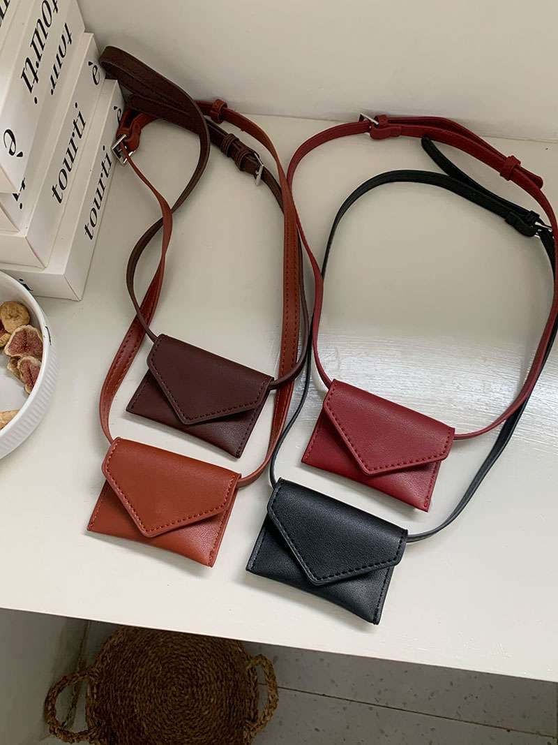 コインケース  ミニマル革製ネックウォレット