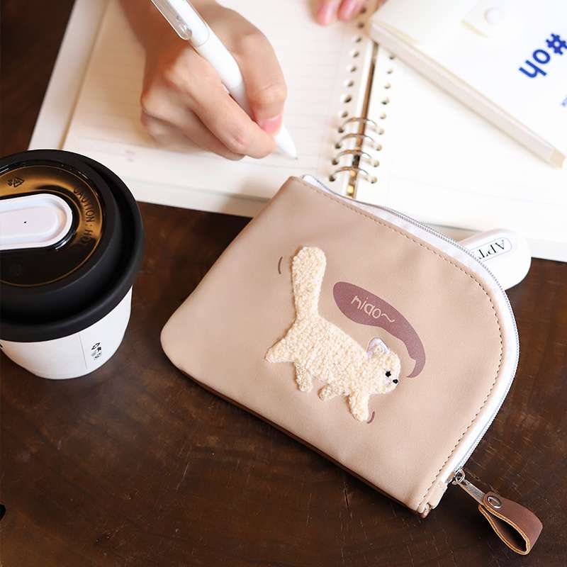 コインケース  もこもこ動物刺繍ポーチ