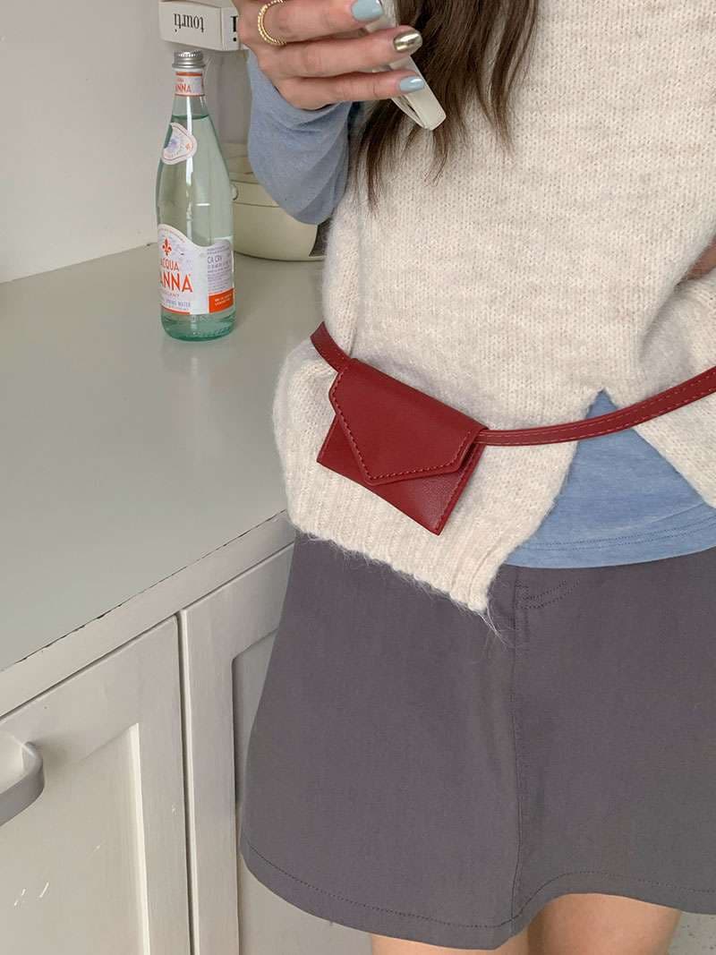 コインケース  ミニマル革製ネックウォレット