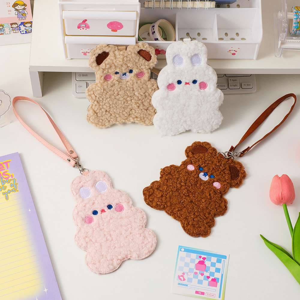 コインケース  もこもこ動物キャラクター定期入れ
