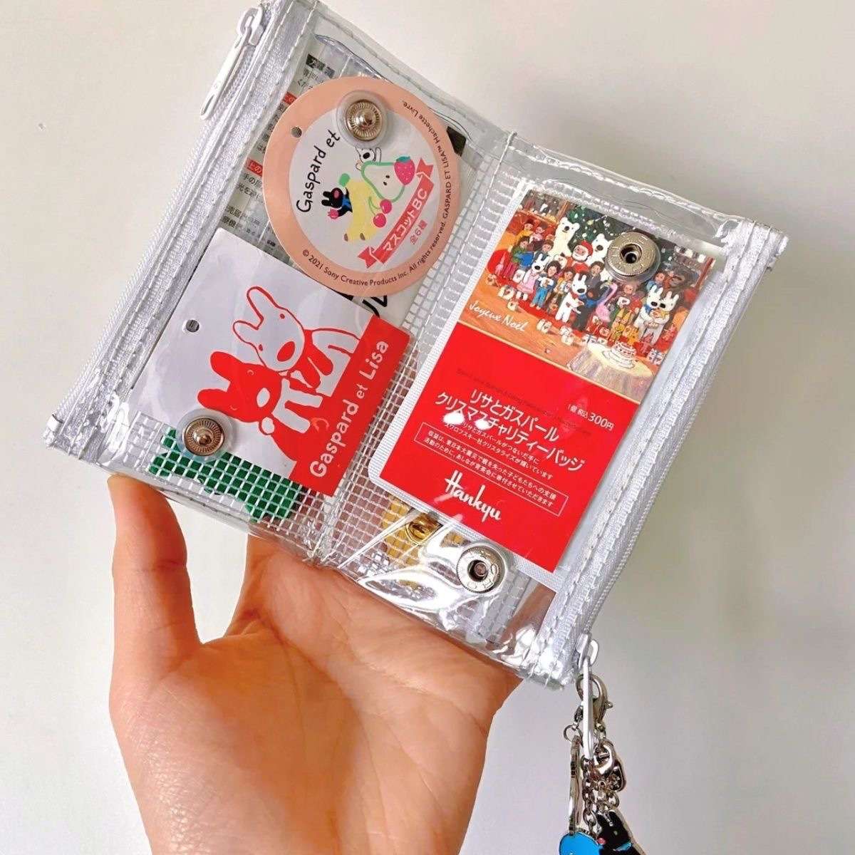 アニメーションキャラクター入りの透明コインケース