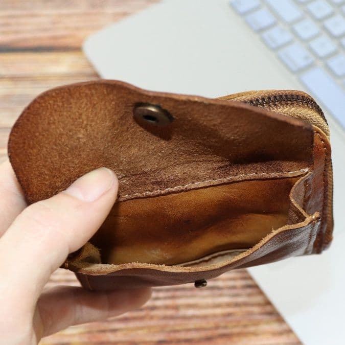 コインケース 本革製多機能ジップ式小銭入れ